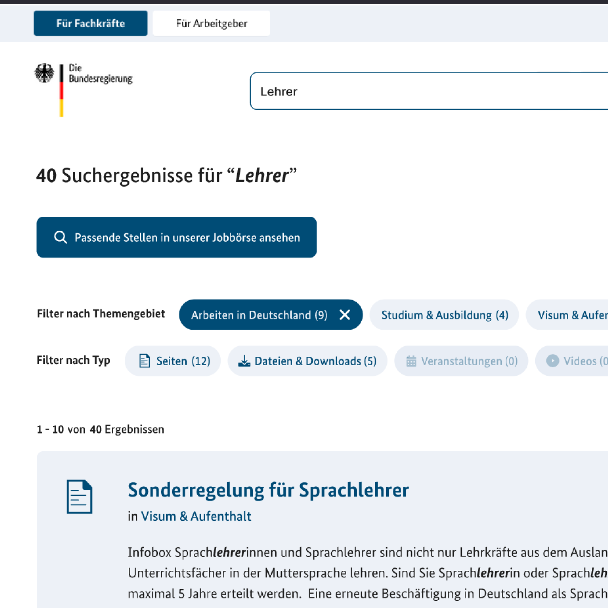 Onpage-Suche Make it in Germany